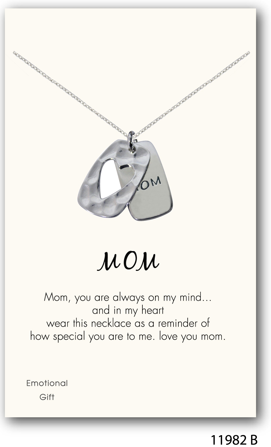 Mom\'s silver heart silver pendant